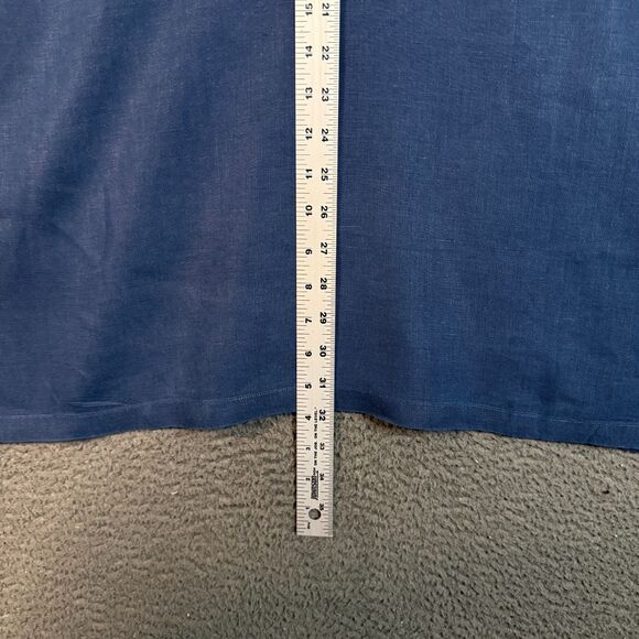 Proper Cloth Shirt Mens 4XL Blue Linen Long Sleeve Button Up Baird McNutt - Picture 10 of 12